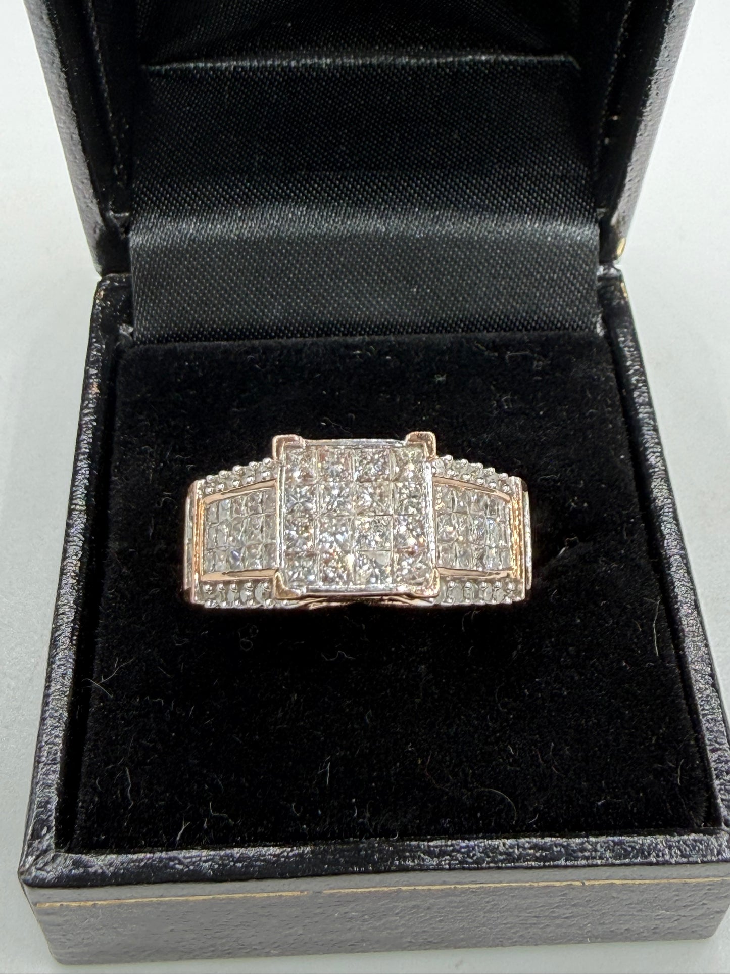 Vintage 3.32 Carat Natural Diamond Cluster 14K Rose Gold Ring | Size 8