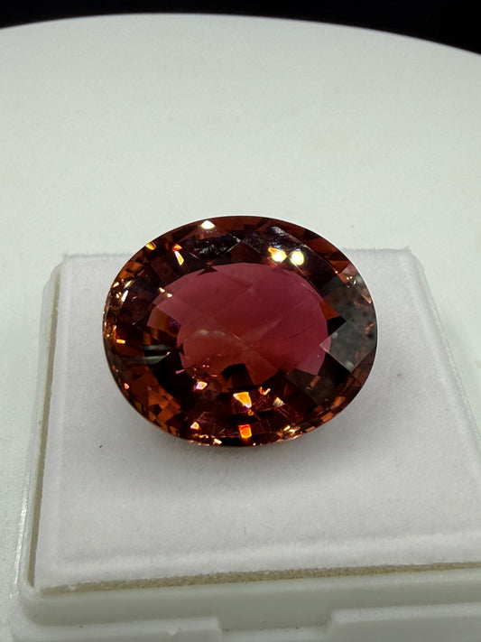 World-Class 35.38 Carat GIA Certified Natural Orange Tourmaline Oval Loose Gemstone