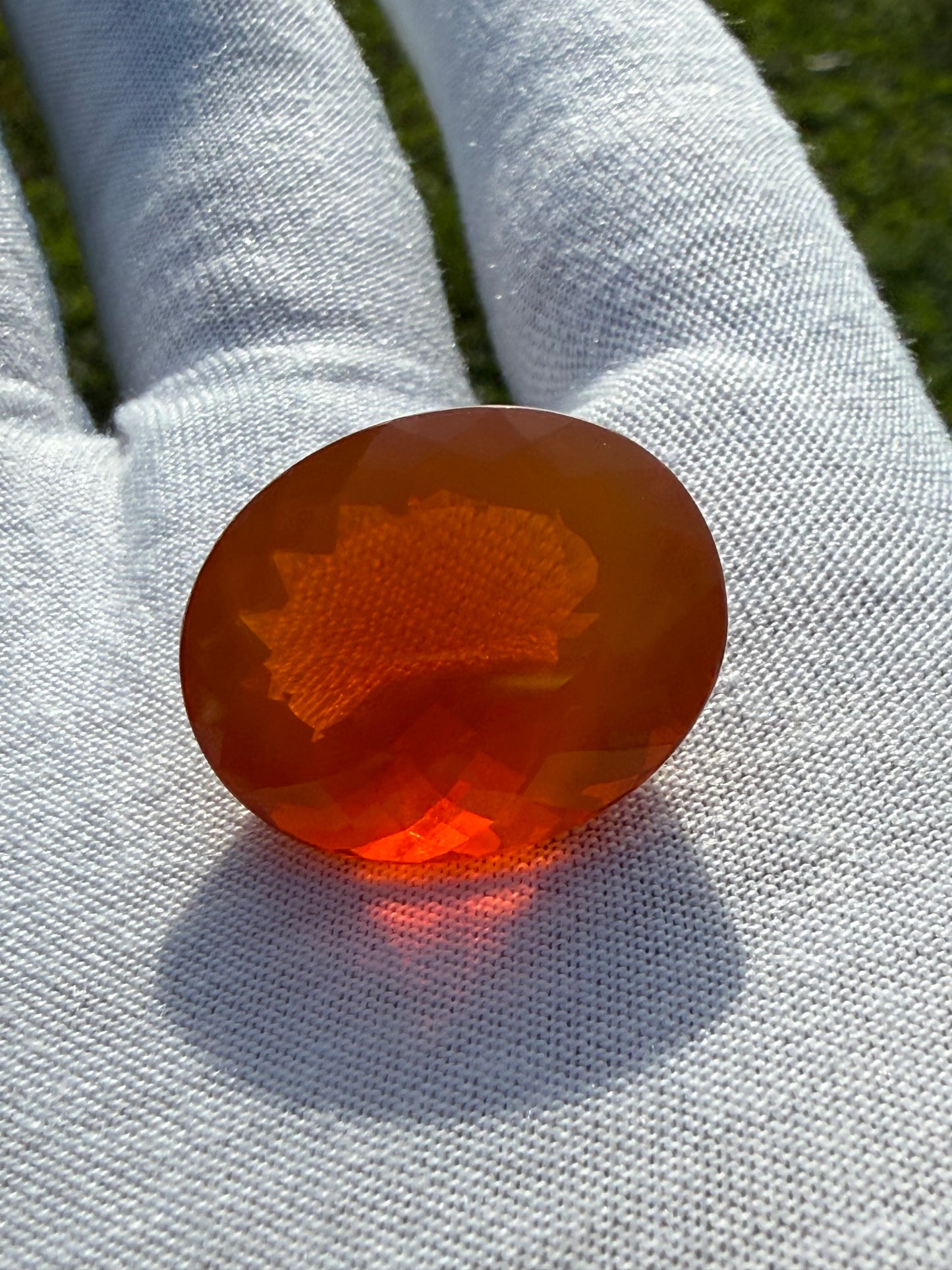 GIA Certified 28.27ct Natural Mexican Fire Opal | Vivid Orange | 24.81 x 20 mm World-Class Gem