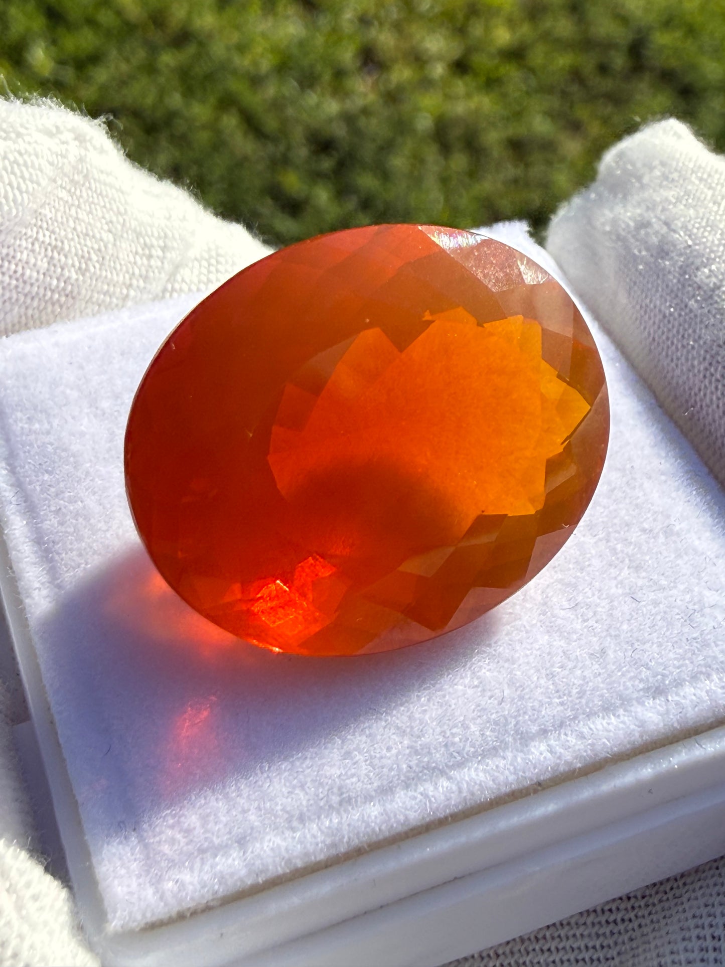 GIA Certified 28.27ct Natural Mexican Fire Opal | Vivid Orange | 24.81 x 20 mm World-Class Gem