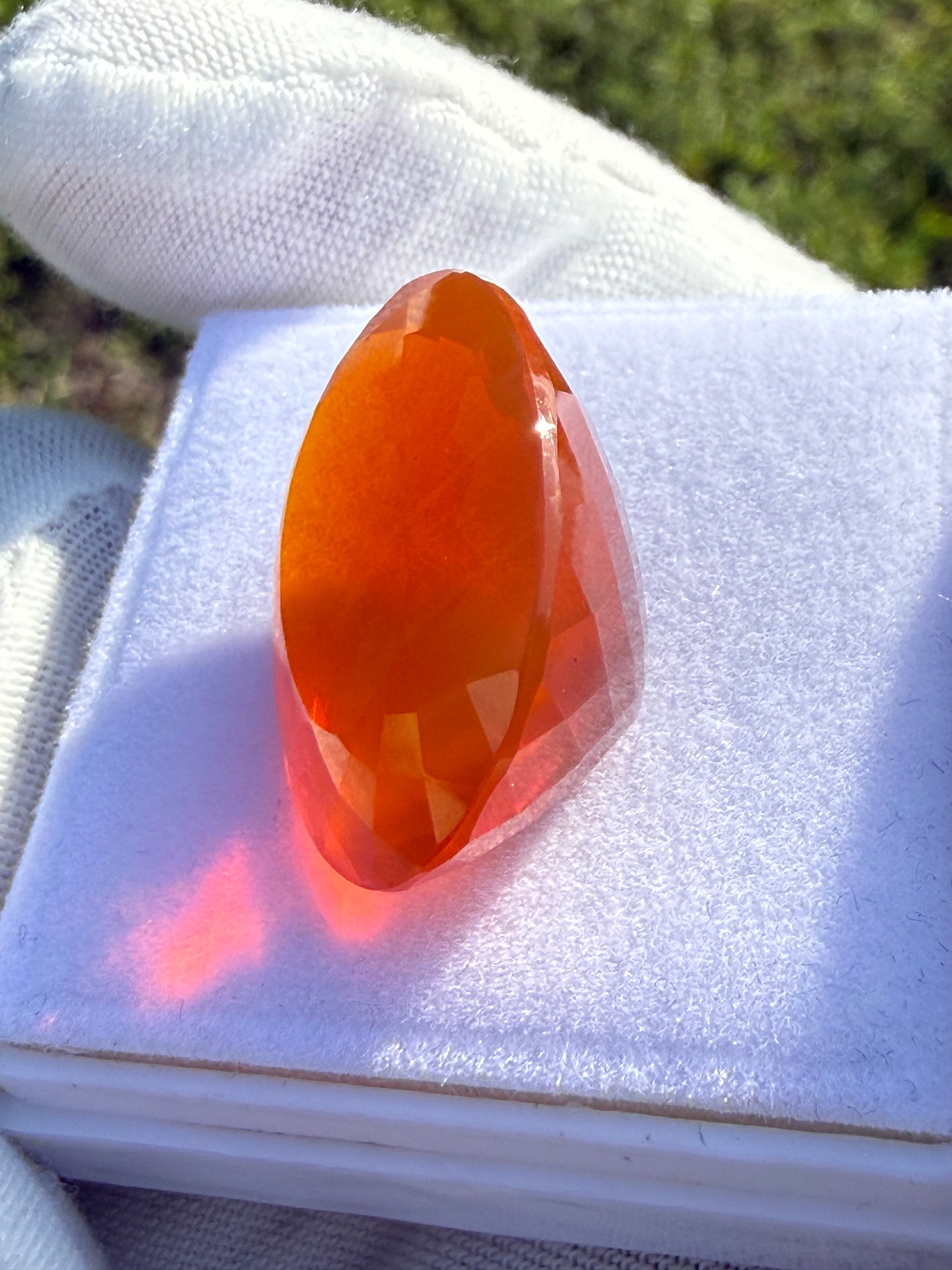 GIA Certified 28.27ct Natural Mexican Fire Opal | Vivid Orange | 24.81 x 20 mm World-Class Gem