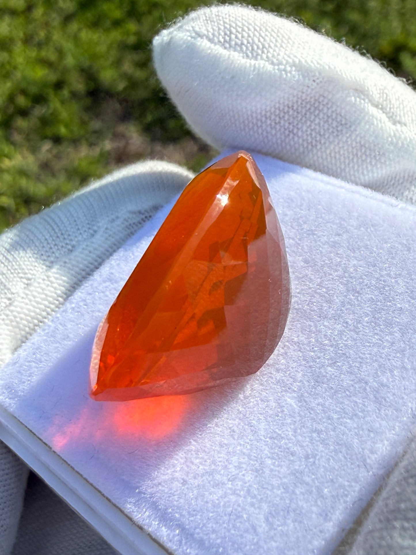 GIA Certified 28.27ct Natural Mexican Fire Opal | Vivid Orange | 24.81 x 20 mm World-Class Gem