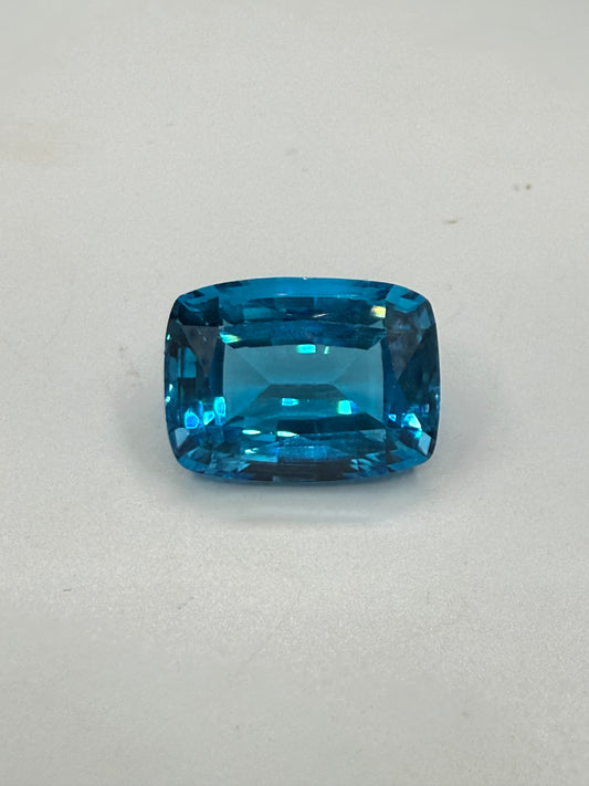 26.11 Ct Swiss Blue Topaz Emerald Cut Loose Gemstone | 19.5 x 14.6 MM