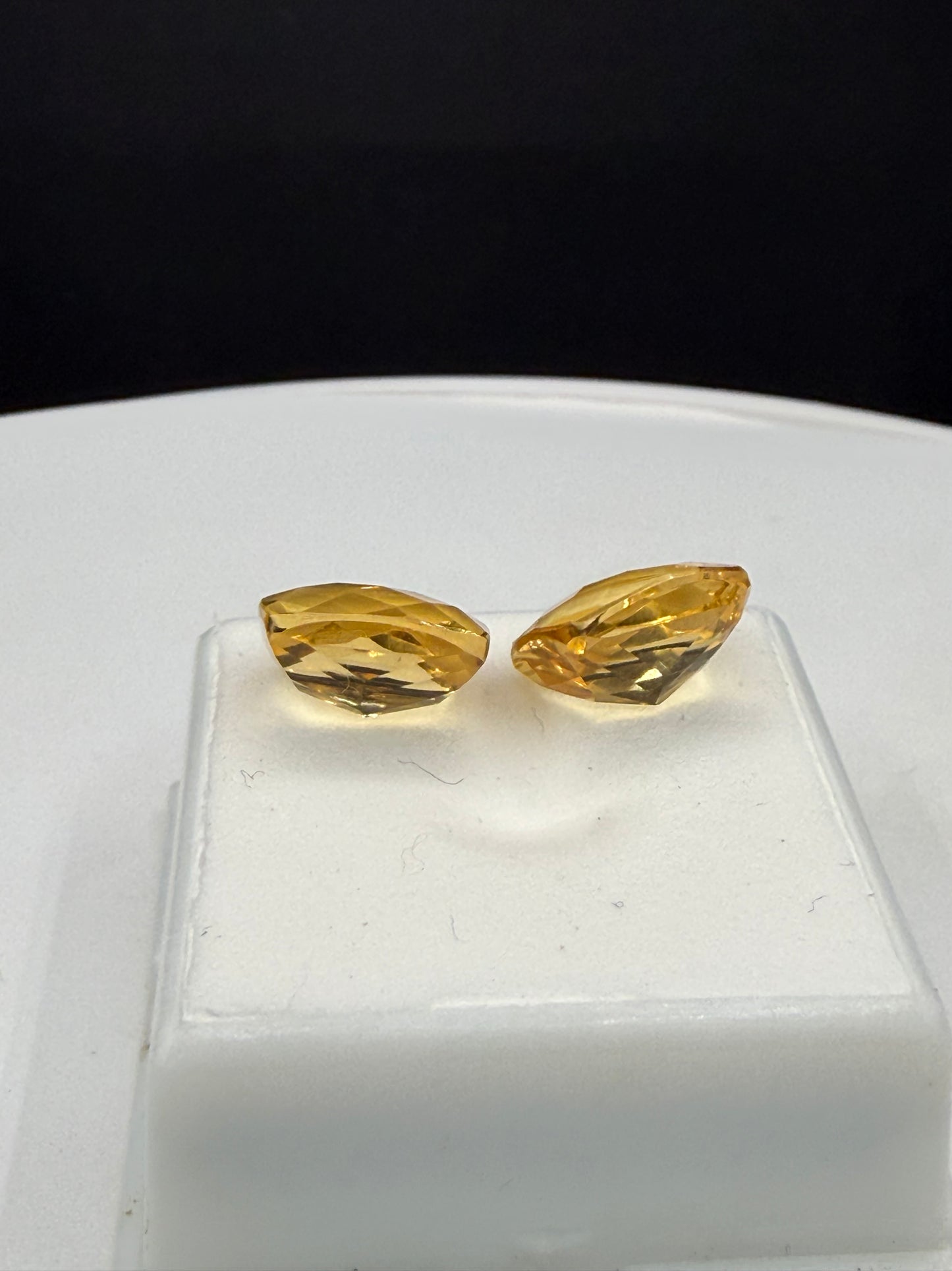 11.00ctw Matching Pair Natural Citrine | 12x10mm Checkerboard Cut | Flawless