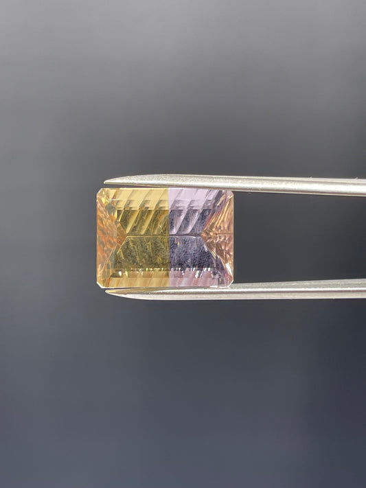 14.48 Carat Natural Bolivian Ametrine Emerald Laser Cut Loose Gemstone (18 x 13 x 8.7 MM)