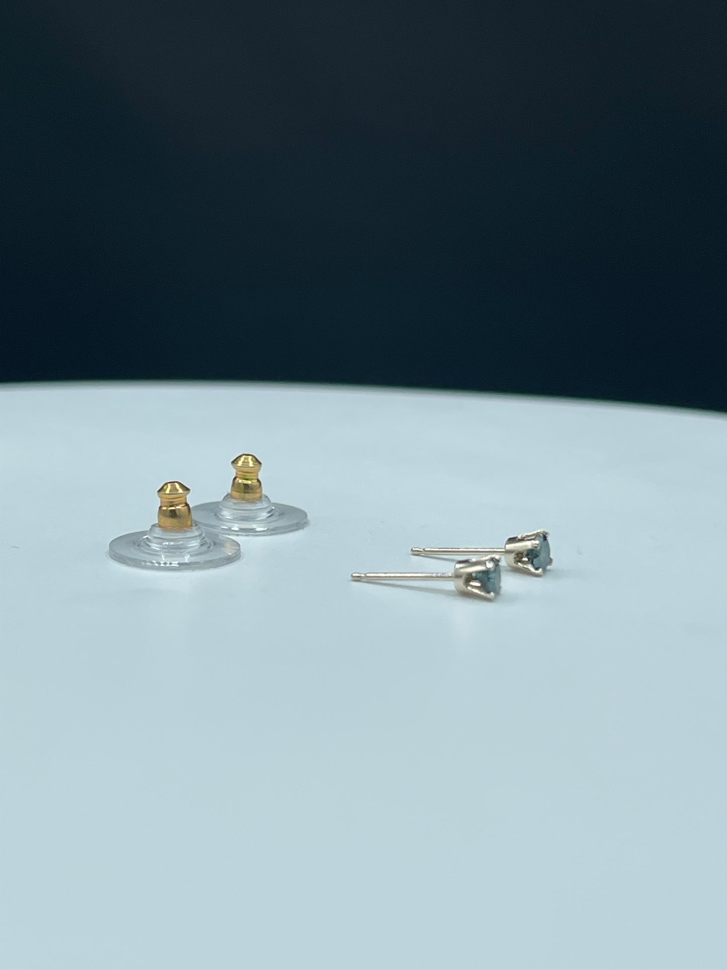 0.32 Carat Natural Blue Diamond 14k White Gold Stud Earrings