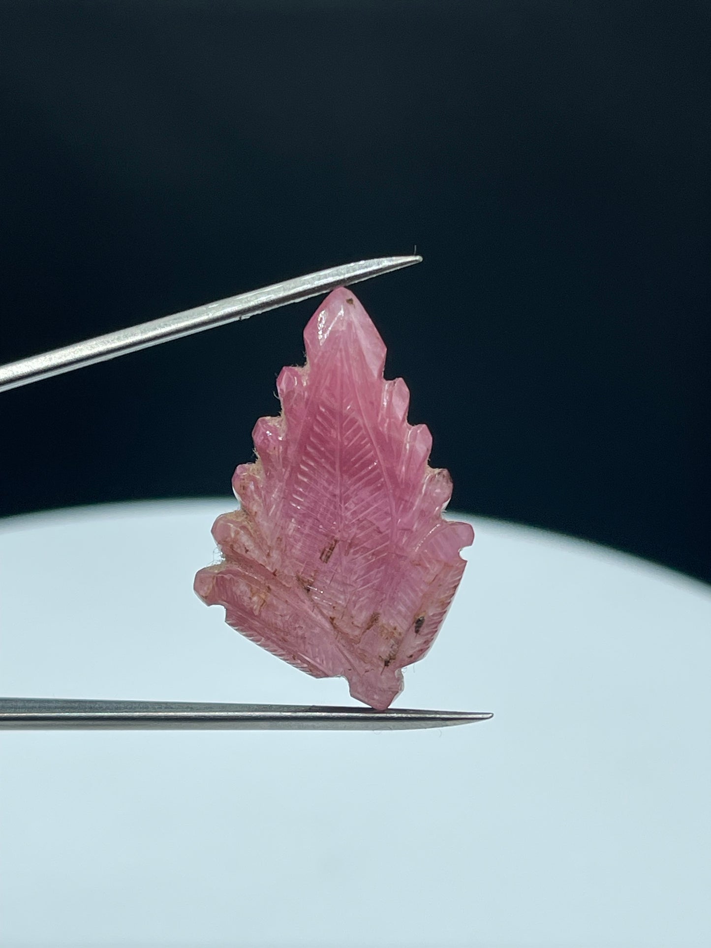 32.42 Carat Natural Pink Tourmaline Hand Carved Leaf Loose Gemstone