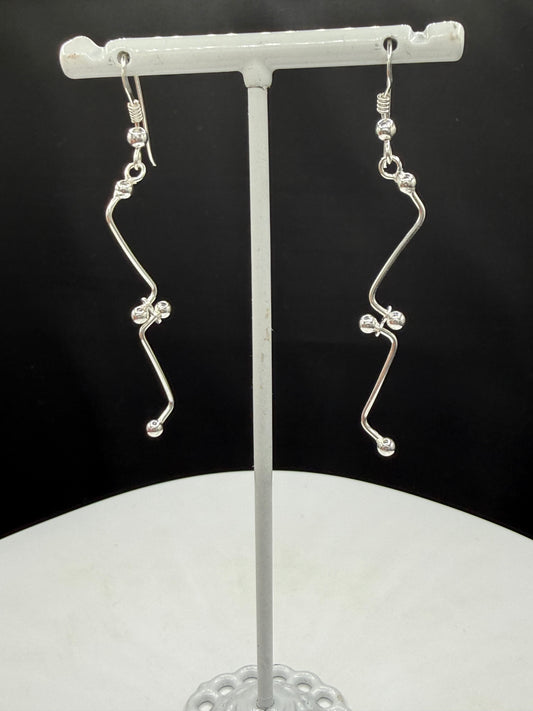 Handmade Solid 925 Sterling Silver Long Dangle Earrings