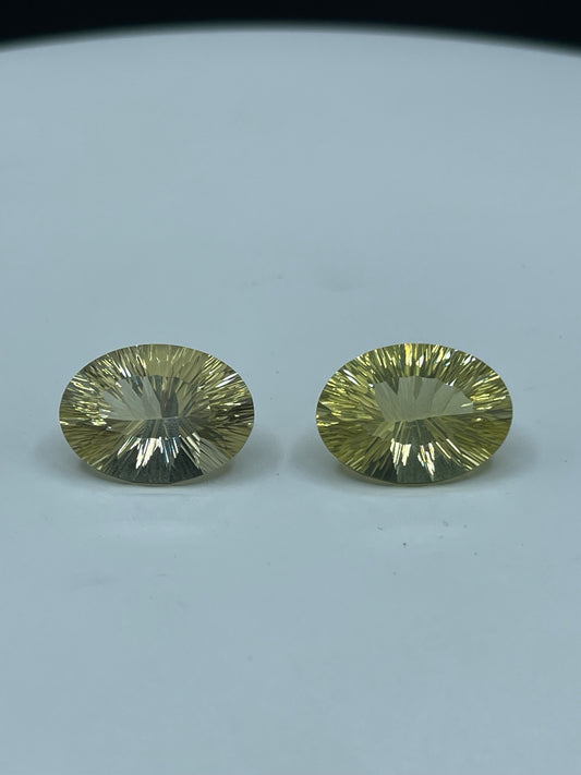 20.61 Carat Natural Citrine Laser Oval Cut Matching Loose Gemstones (18 x 13 x 9 MM)