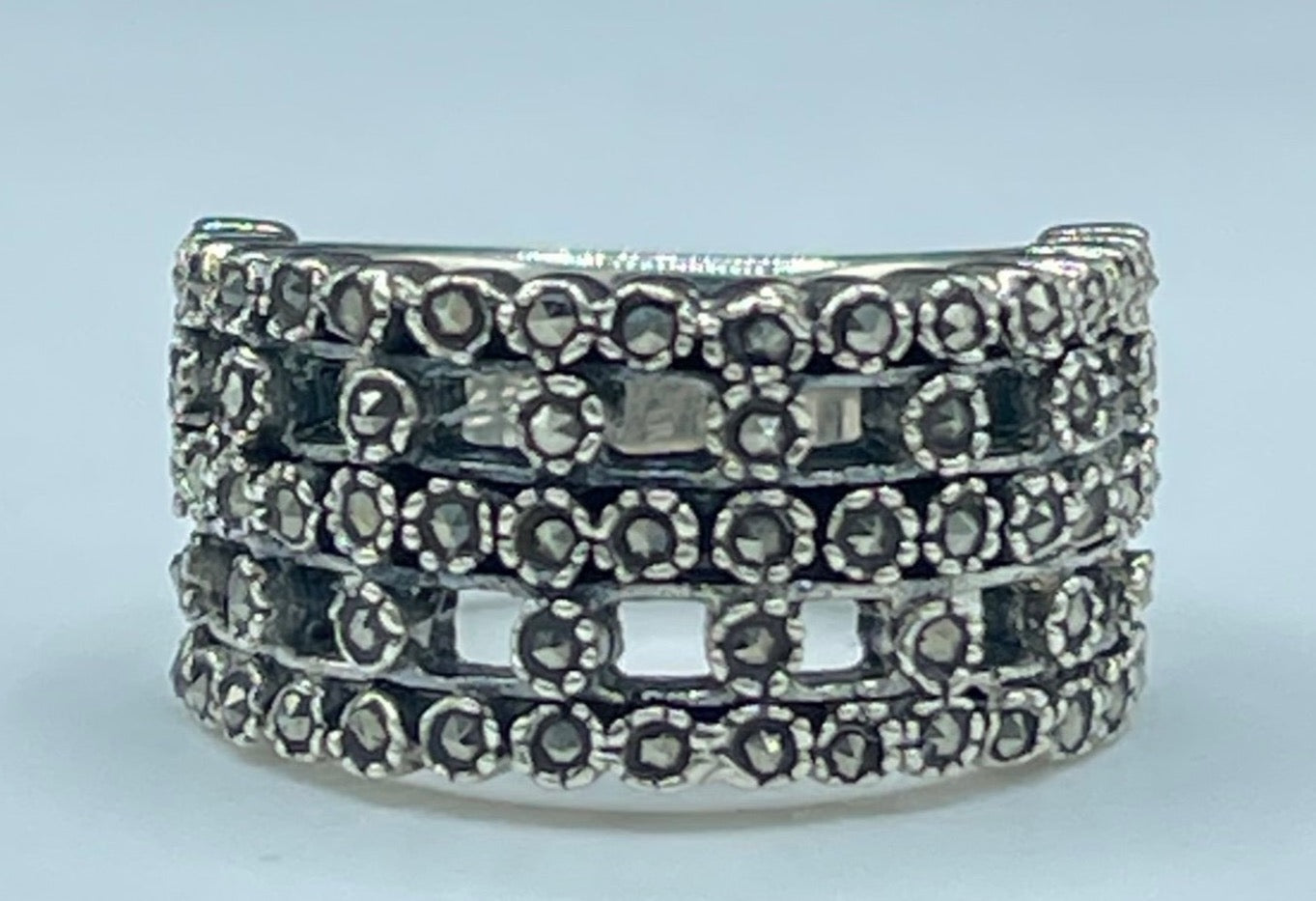 Marcasite Sterling Silver Ring (Size 5)