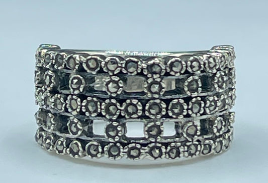 Marcasite Sterling Silver Ring (Size 5)