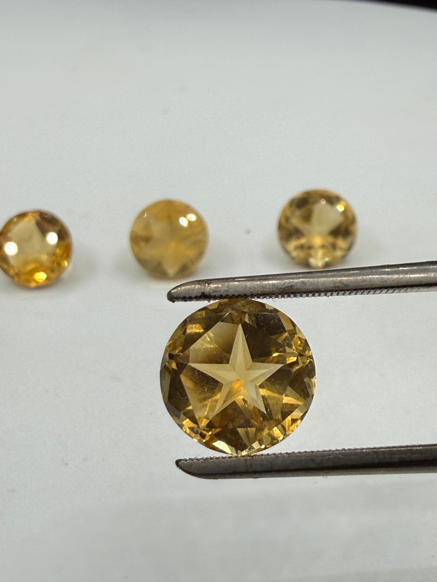 Natural Citrine Texas Lone Star Cut Loose Gemstone 10mm Round