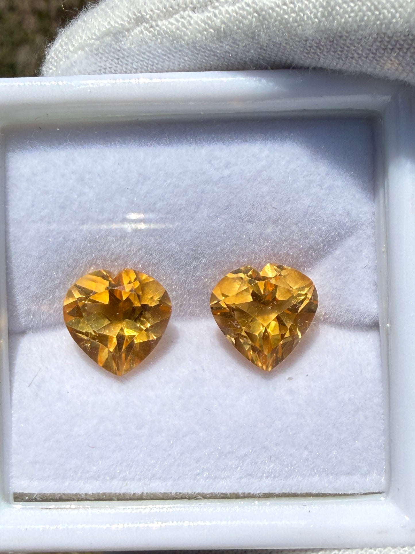 6.33 CTW Natural Citrine Matching Pair Heart Cut Loose Gemstones | 10x10x6.75 MM