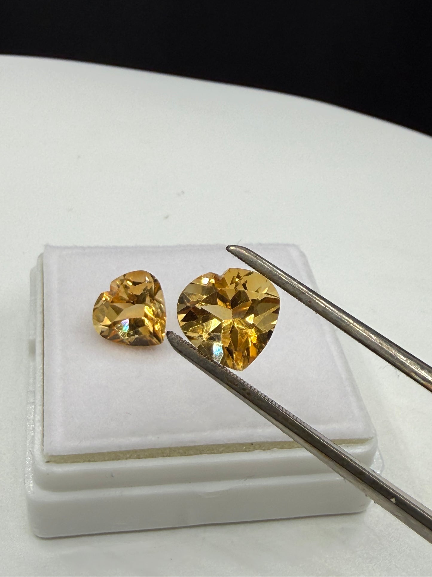 6.33 CTW Natural Citrine Matching Pair Heart Cut Loose Gemstones | 10x10x6.75 MM