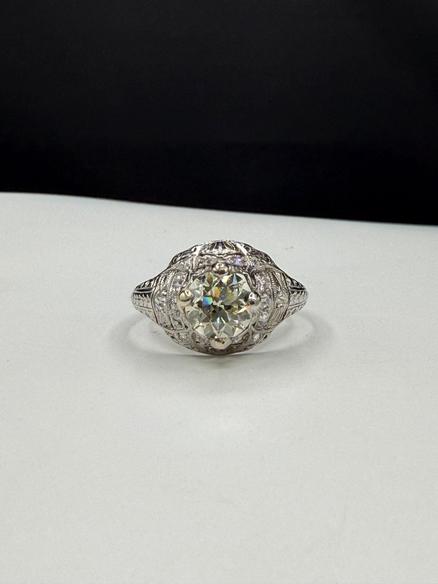 Authentic 1924 Art Deco 2.00ctw Old European Cut VVS Diamond Platinum Engagement Ring | Size 6.5