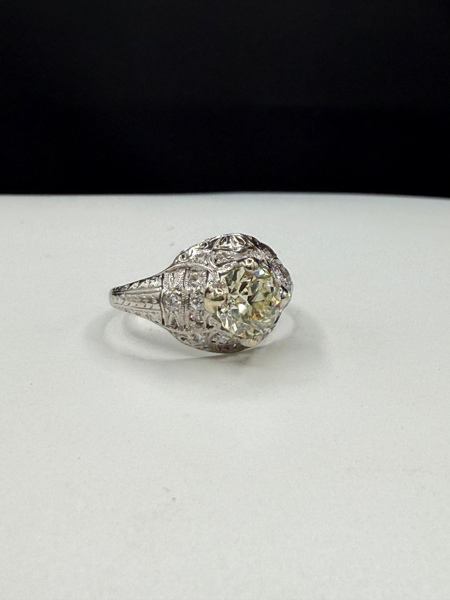 Authentic 1924 Art Deco 2.00ctw Old European Cut VVS Diamond Platinum Engagement Ring | Size 6.5