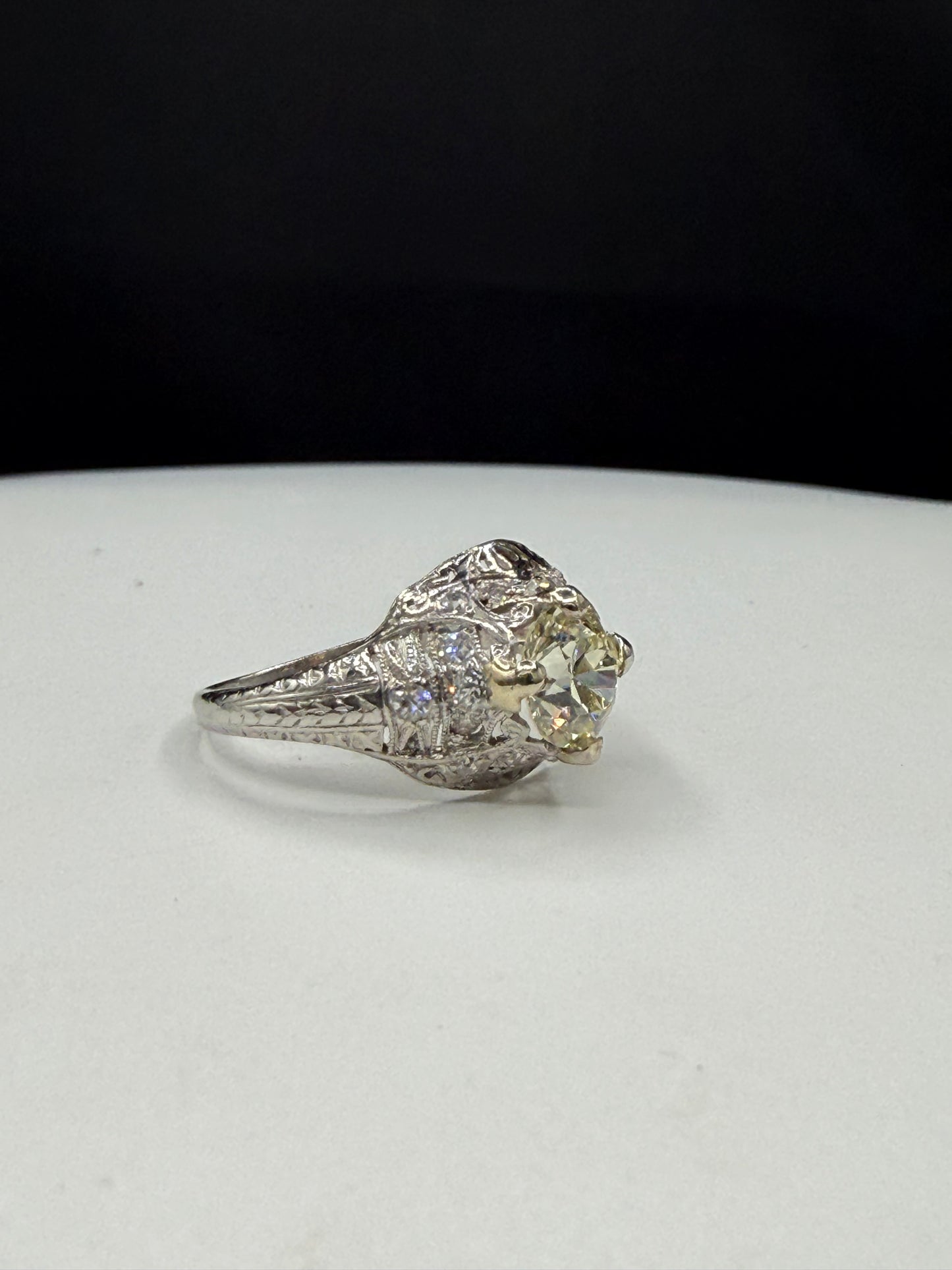 Authentic 1924 Art Deco 2.00ctw Old European Cut VVS Diamond Platinum Engagement Ring | Size 6.5