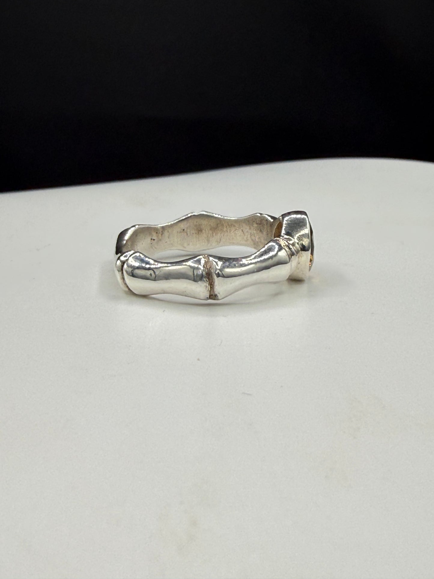 1.20ct Natural Citrine Sterling Silver Bone Style Statement Ring | Size 8.25