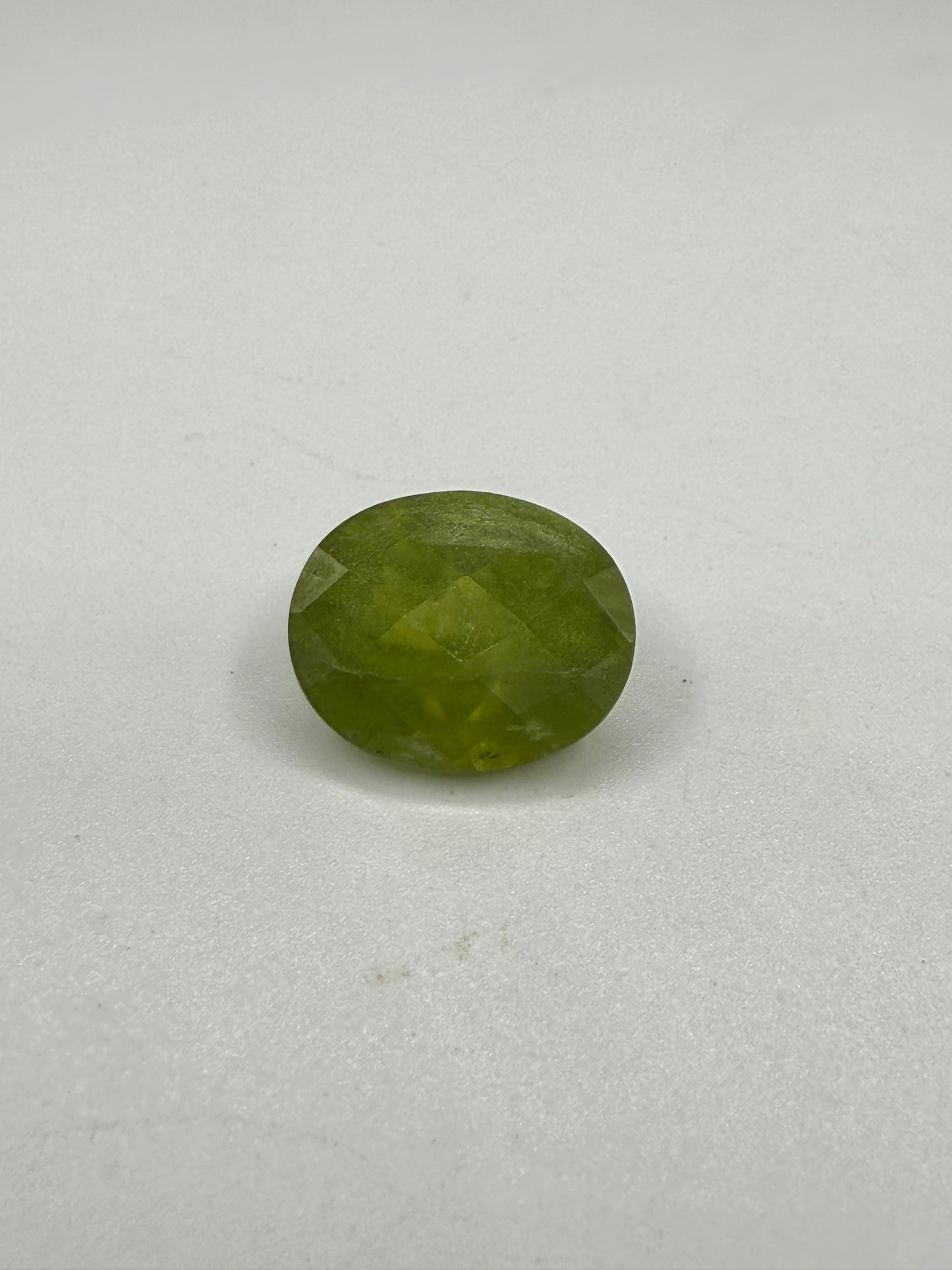 Rare 4.73 Carat Natural Vesuvianite Loose Gemstone Oval Checkerboard Cut | Tsavo Kenya | 12x10mm