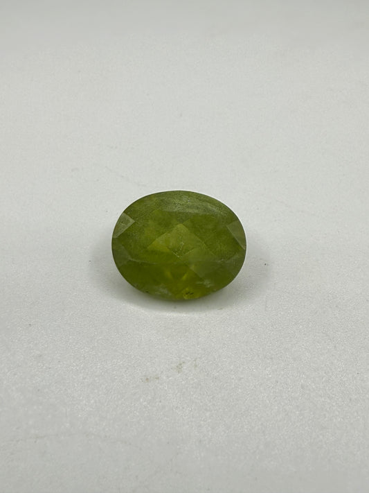 Rare 4.73 Carat Natural Vesuvianite Loose Gemstone Oval Checkerboard Cut | Tsavo Kenya | 12x10mm