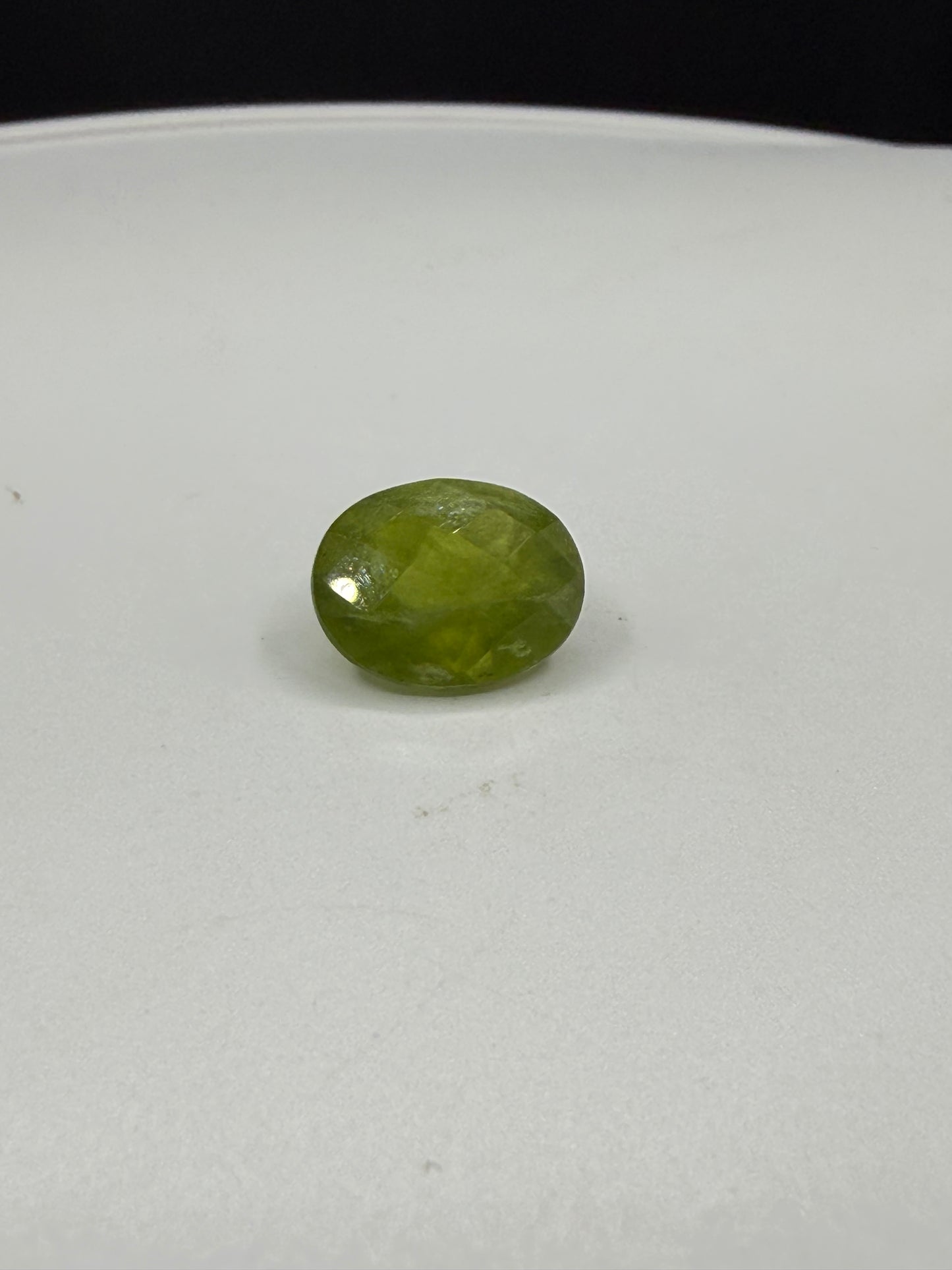 Rare 4.73 Carat Natural Vesuvianite Loose Gemstone Oval Checkerboard Cut | Tsavo Kenya | 12x10mm