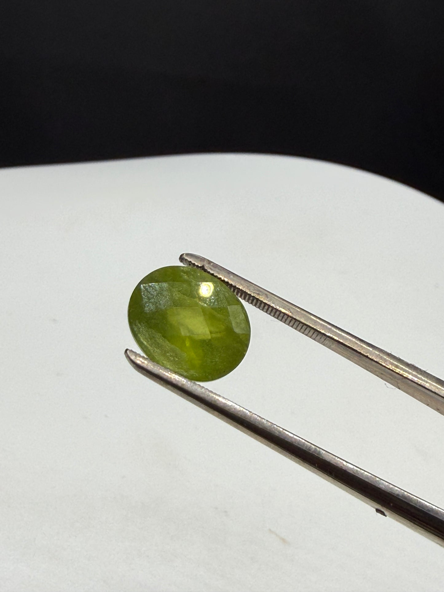 Rare 4.73 Carat Natural Vesuvianite Loose Gemstone Oval Checkerboard Cut | Tsavo Kenya | 12x10mm