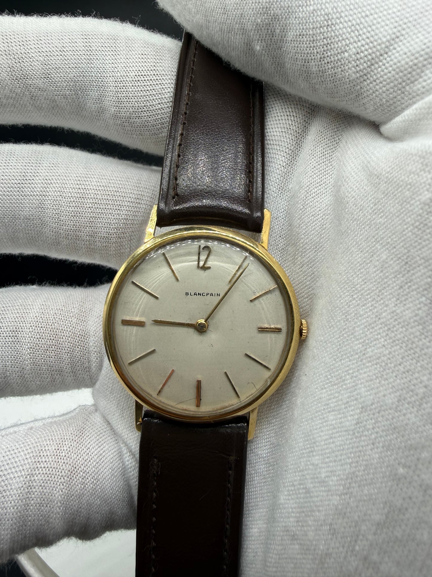 Vintage Blancpain Villeret Rayville 18k Gold Ultra Slim 17J Manual Wind Watch | 33mm