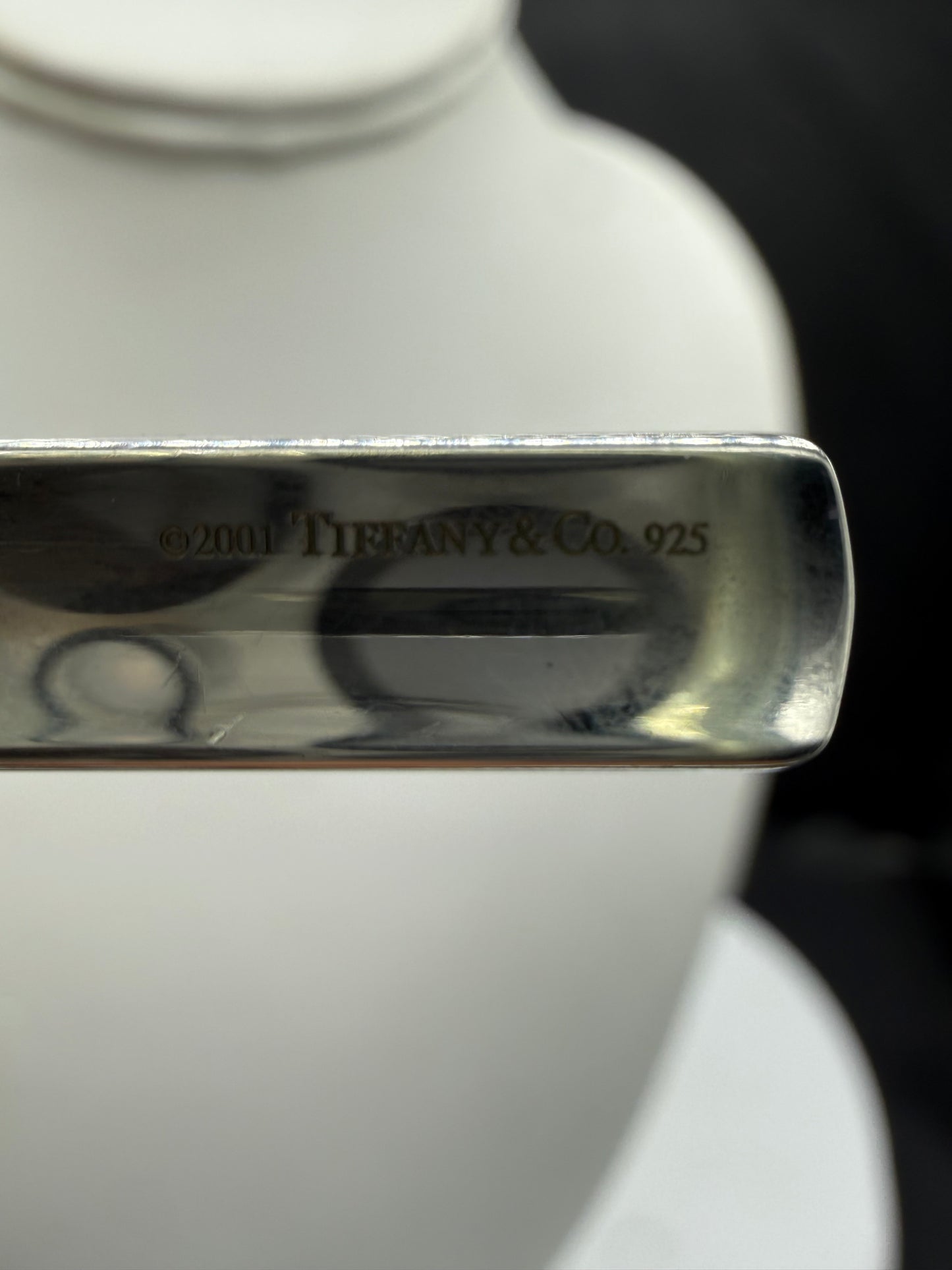 Authentic Tiffany & Co. Sterling Silver 1837 Bar Pendant Necklace (18”)