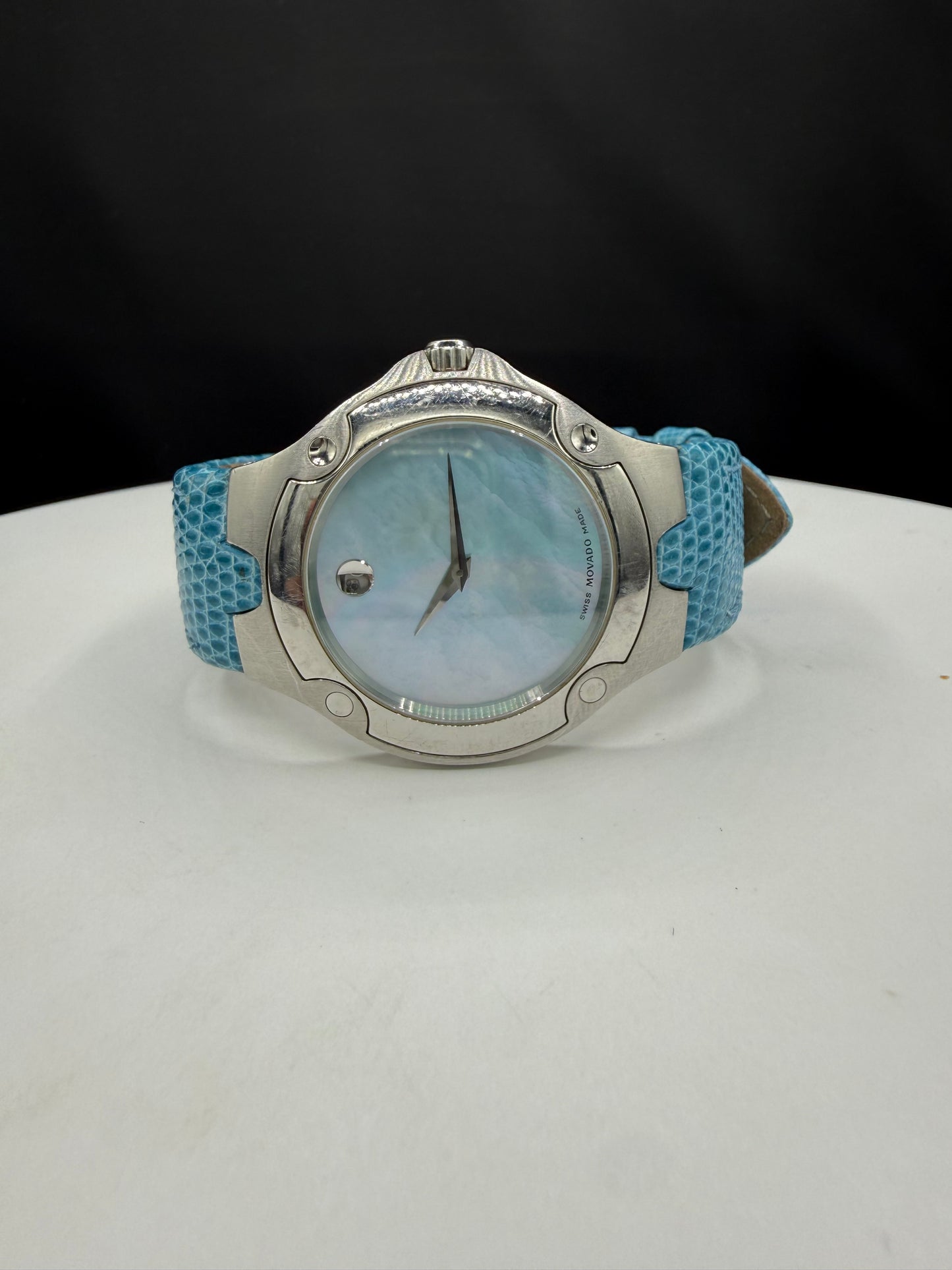 Movado SE Unisex Mother of Pearl Dial Factory Lizard Strap Watch | 38 MM | Quartz | Ref 84 G1 1892