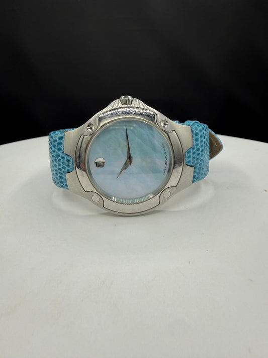 Movado SE Unisex Mother of Pearl Dial Factory Lizard Strap Watch | 38 MM | Quartz | Ref 84 G1 1892
