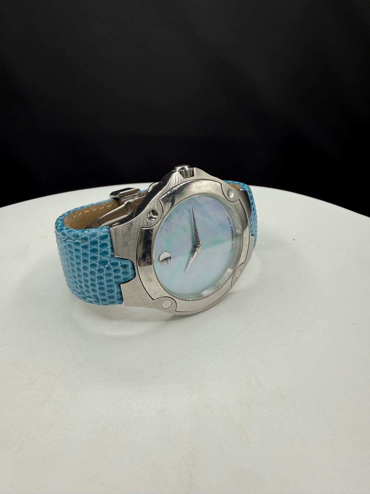 Movado SE Unisex Mother of Pearl Dial Factory Lizard Strap Watch | 38 MM | Quartz | Ref 84 G1 1892