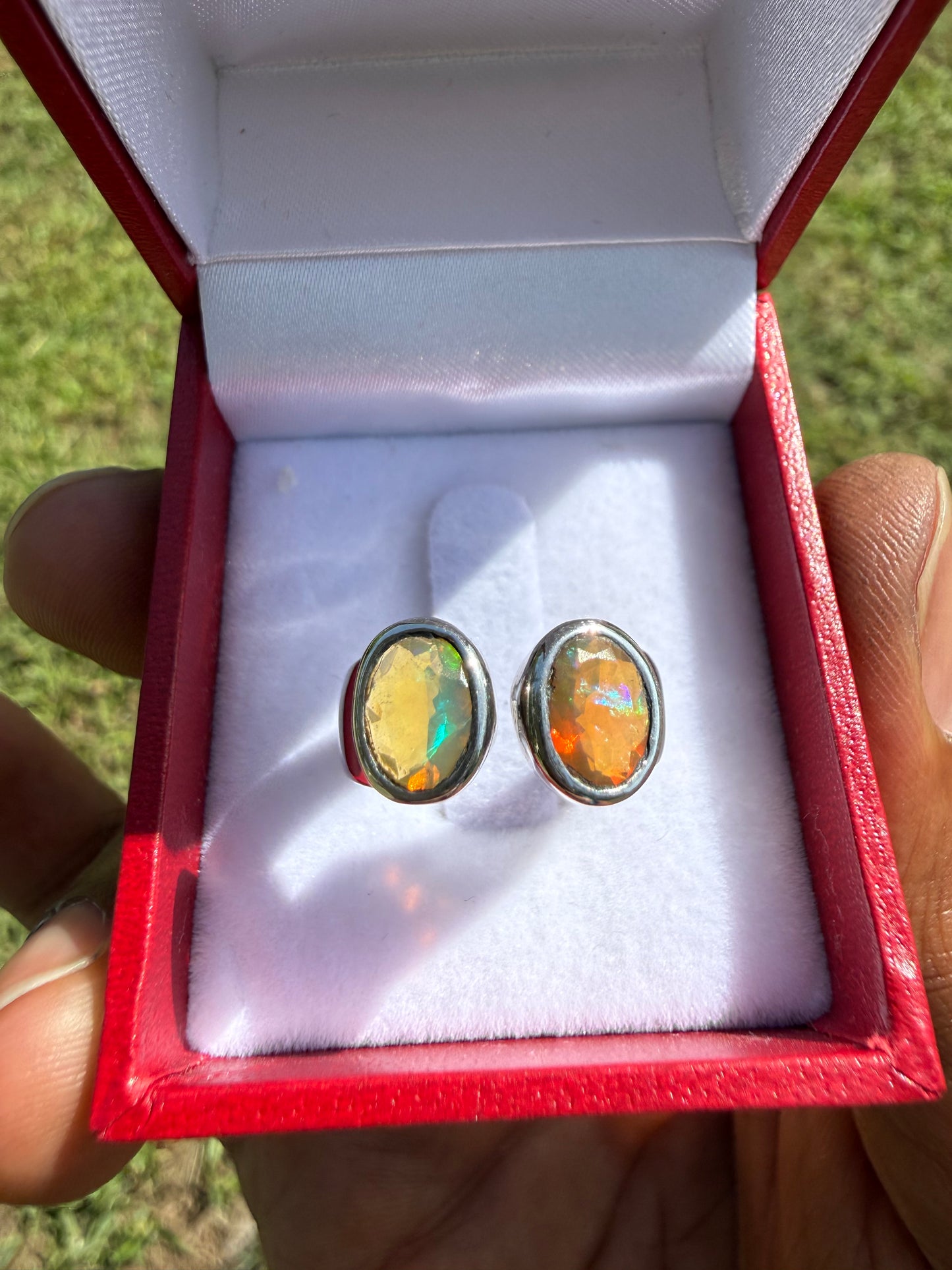Artisan Handmade Natural Ethiopian Opal Faceted Sterling Silver Adjustable Ring | 1.40 CTW | Adjustable 7.5-8.5