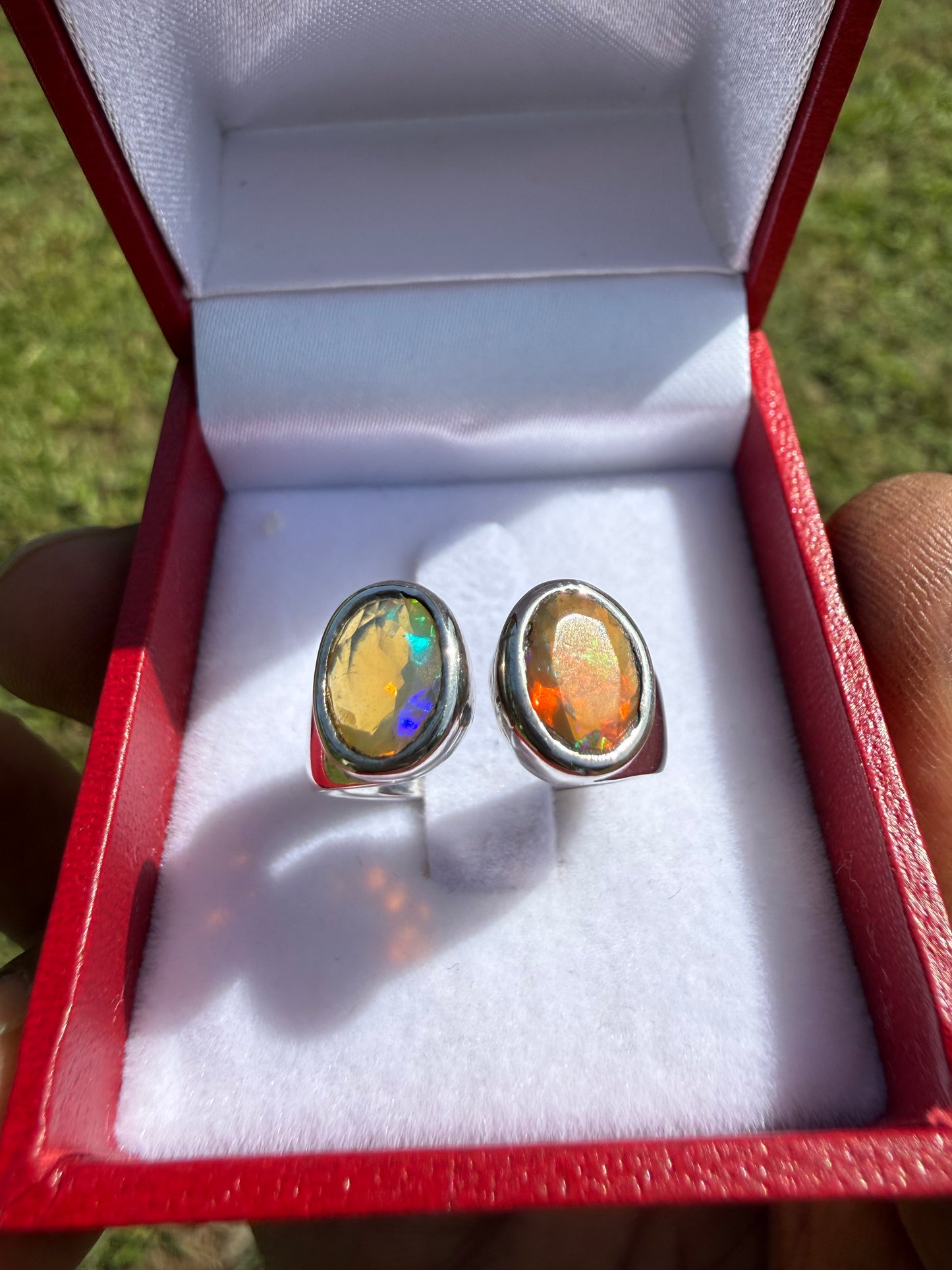 Artisan Handmade Natural Ethiopian Opal Faceted Sterling Silver Adjustable Ring | 1.40 CTW | Adjustable 7.5-8.5