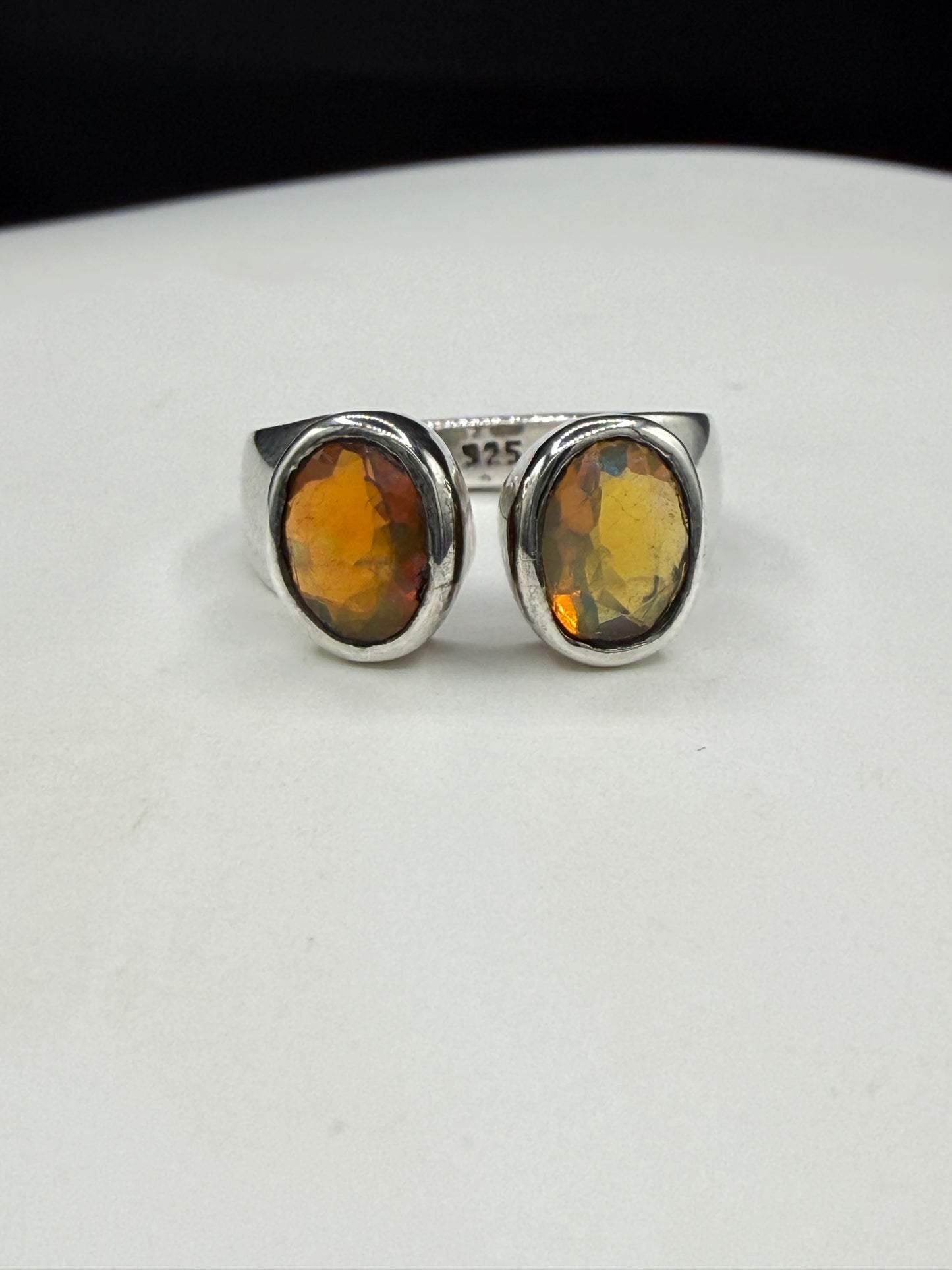 Artisan Handmade Natural Ethiopian Opal Faceted Sterling Silver Adjustable Ring | 1.40 CTW | Adjustable 7.5-8.5
