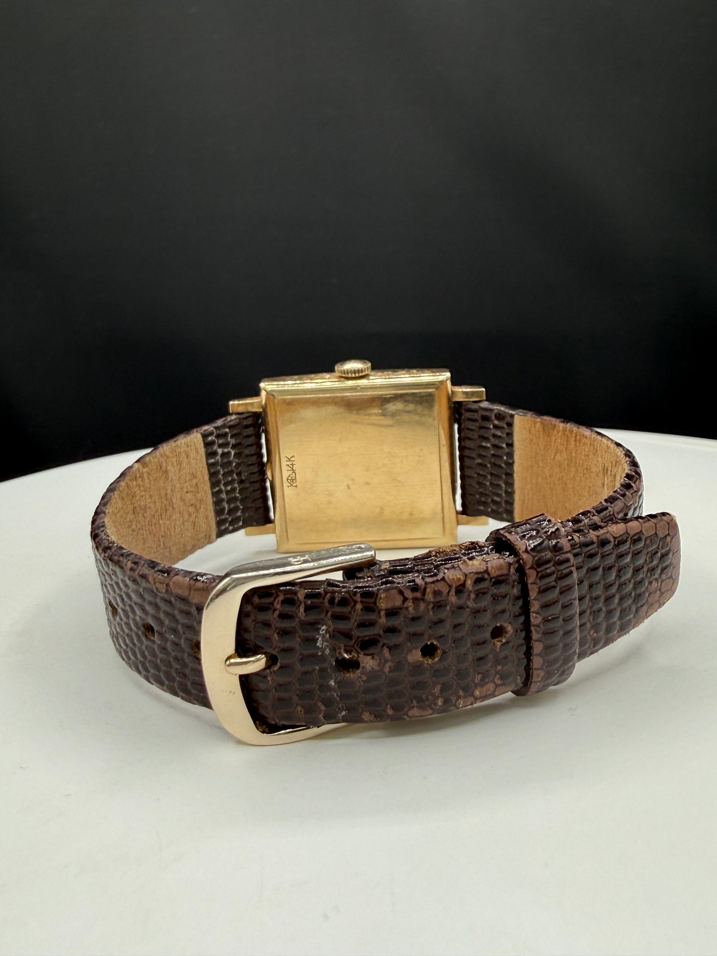 Vintage LeCoultre 14k Yellow Gold Diamond Dial Watch 26x35mm Manual Wind K&L Case | 1950s Cal 480 Dress Watch