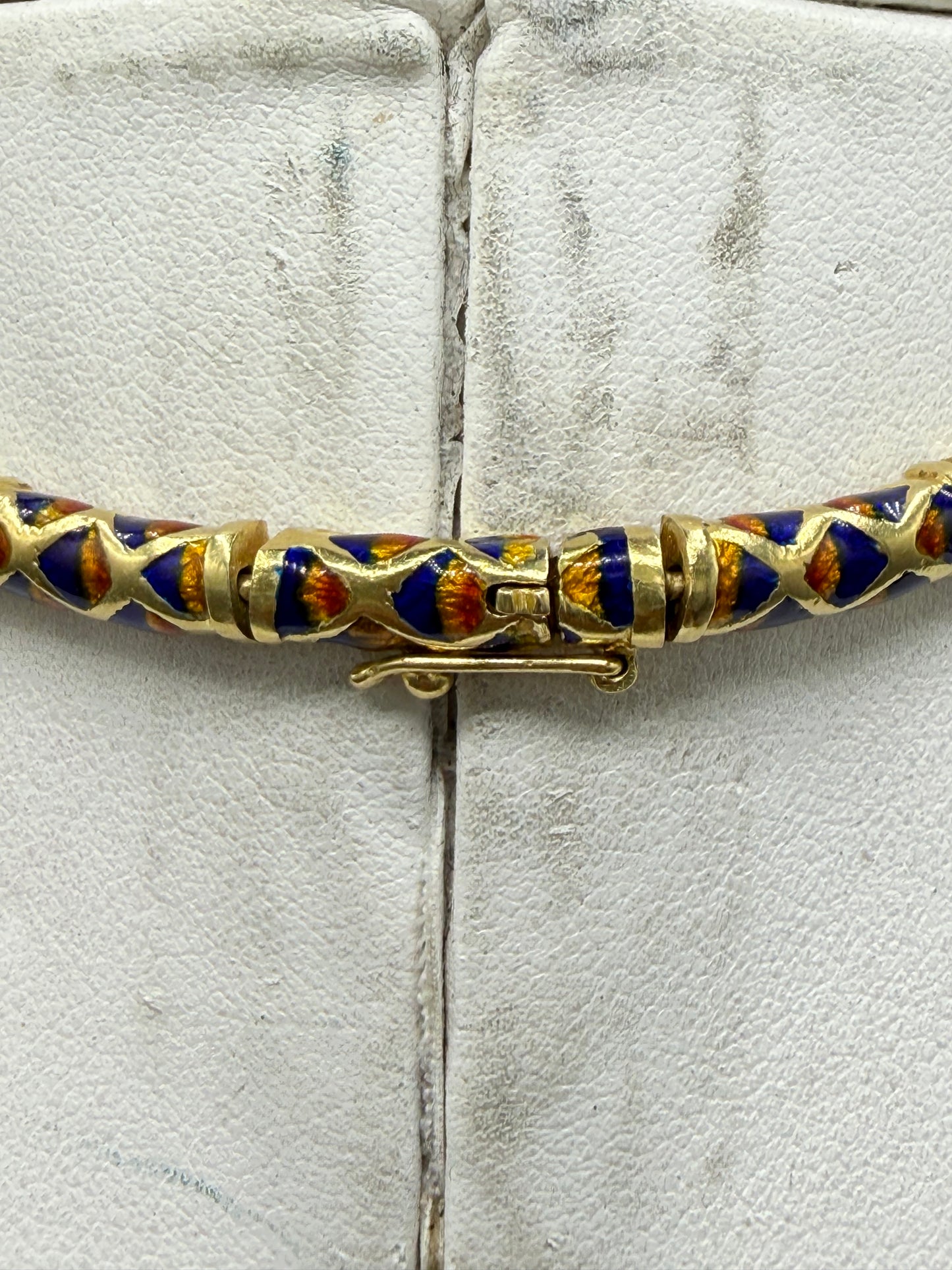 1.85 CT Natural Diamond 18K Yellow Gold Enamel Double Tiger Necklace (94.90 Grams) | 17 Inches