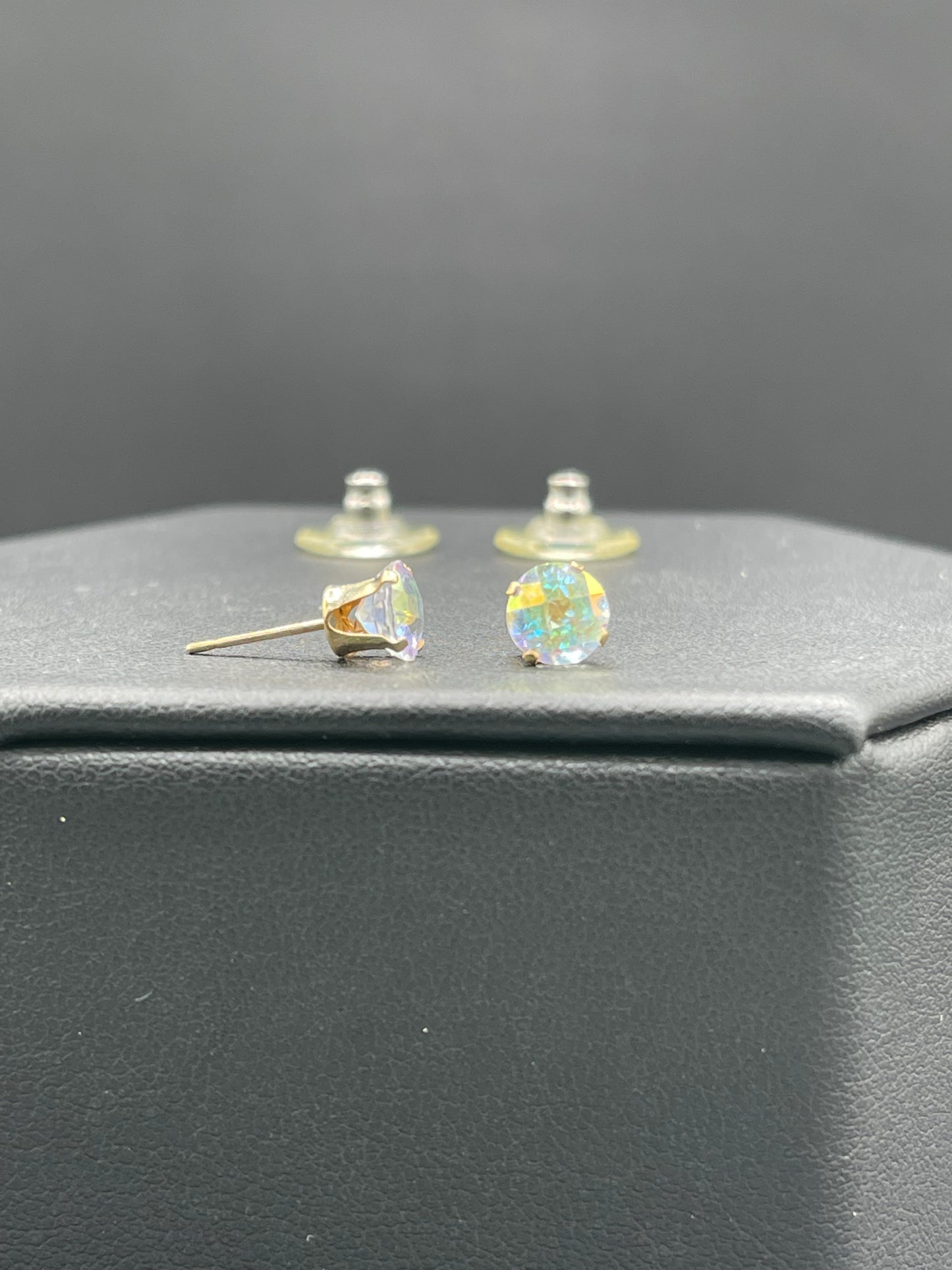 Mercury Mystic Topaz 14k Yellow Gold Stud Earrings