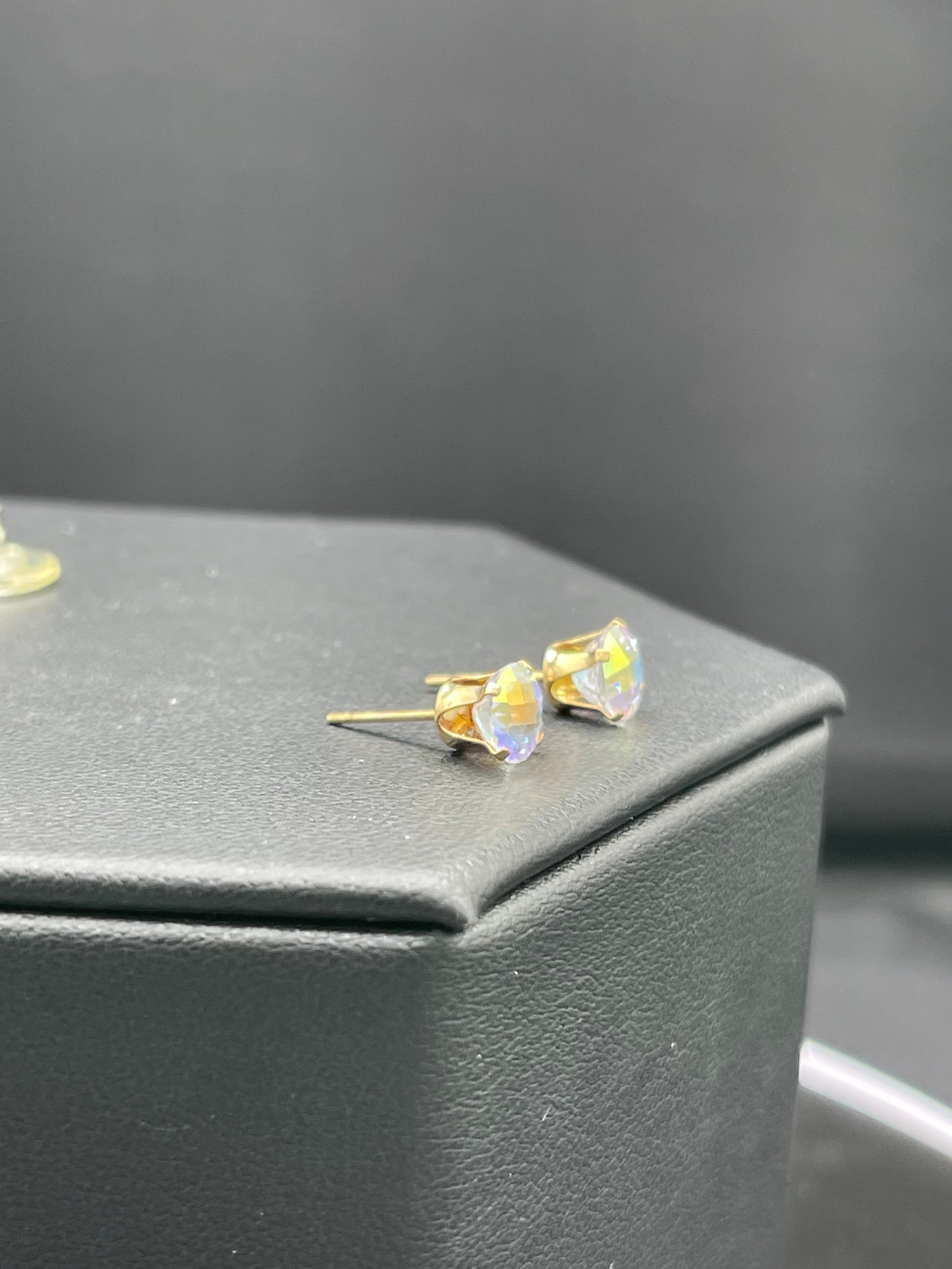 Mercury Mystic Topaz 14k Yellow Gold Stud Earrings