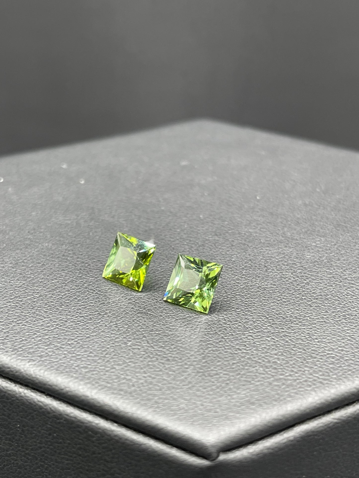 3.66 Carat Natural Green Tourmaline Asher Cut Matching Pair Loose Gemstones