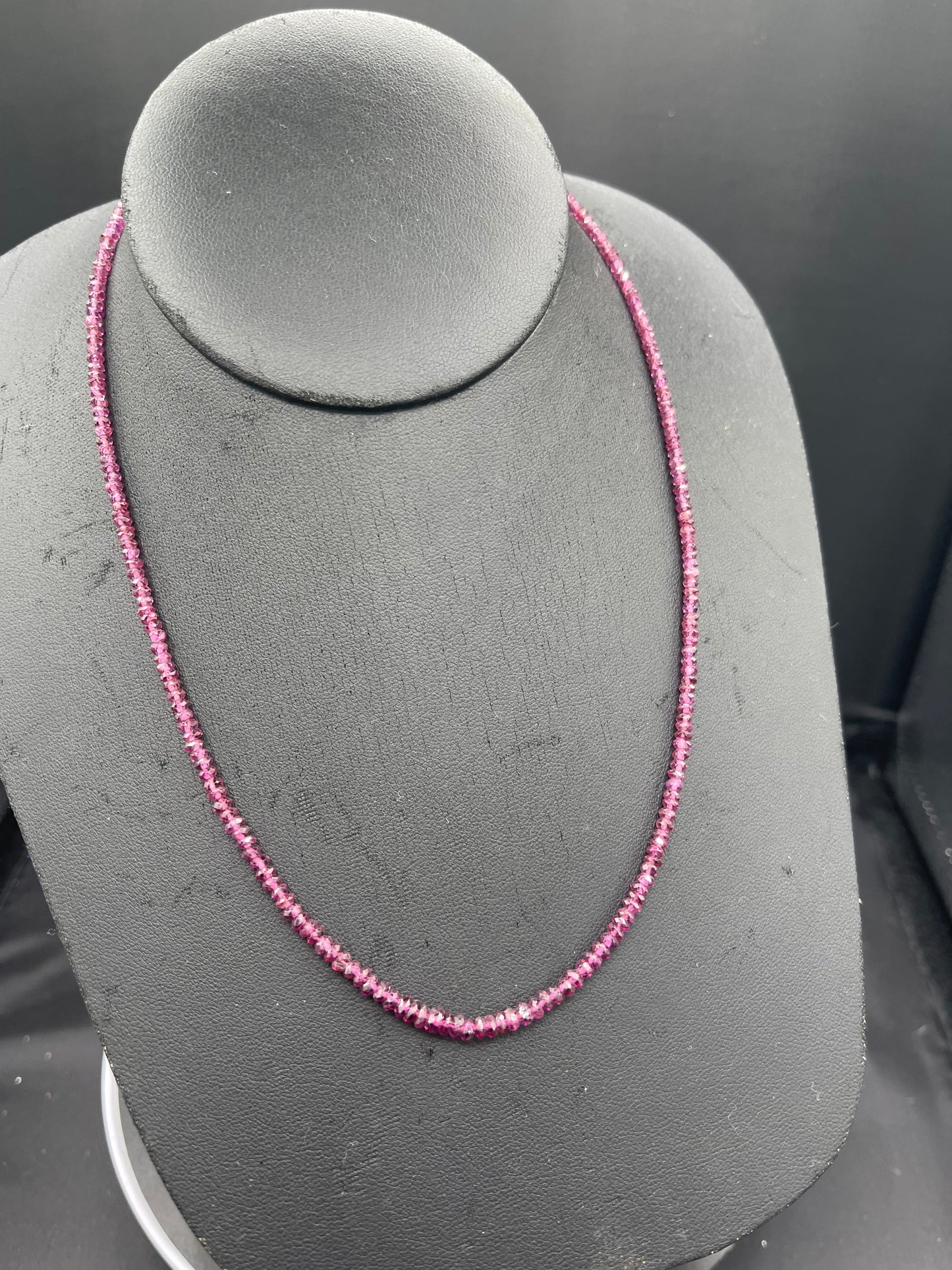 Rhodolite Garnet Faceted 18K Gold S Clasp Necklace