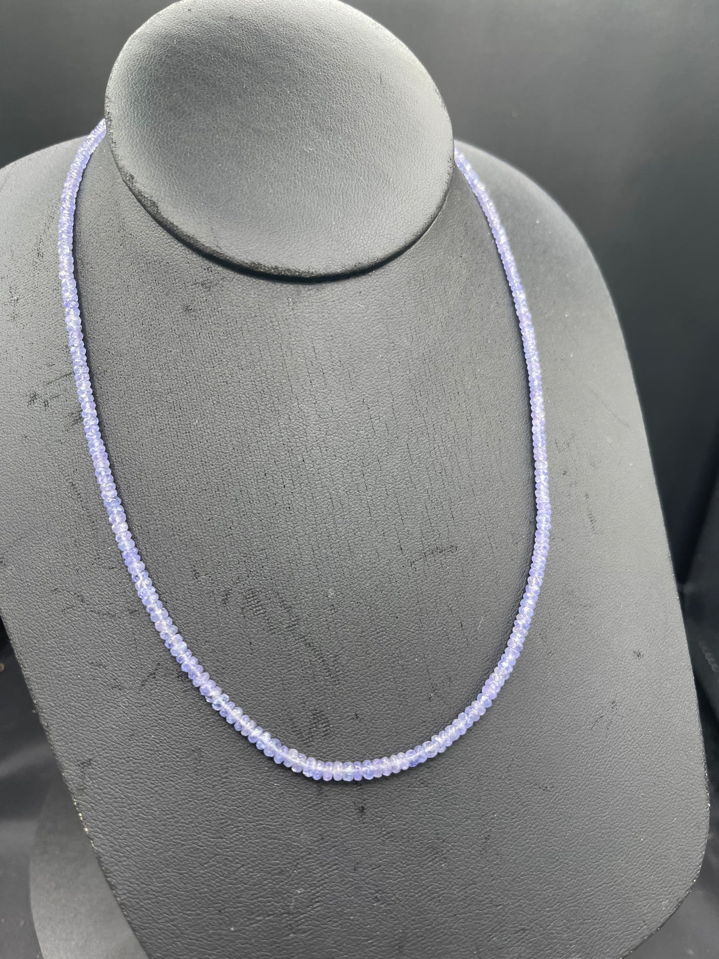Faceted Tanzanite 18K Gold S Clasp Necklace