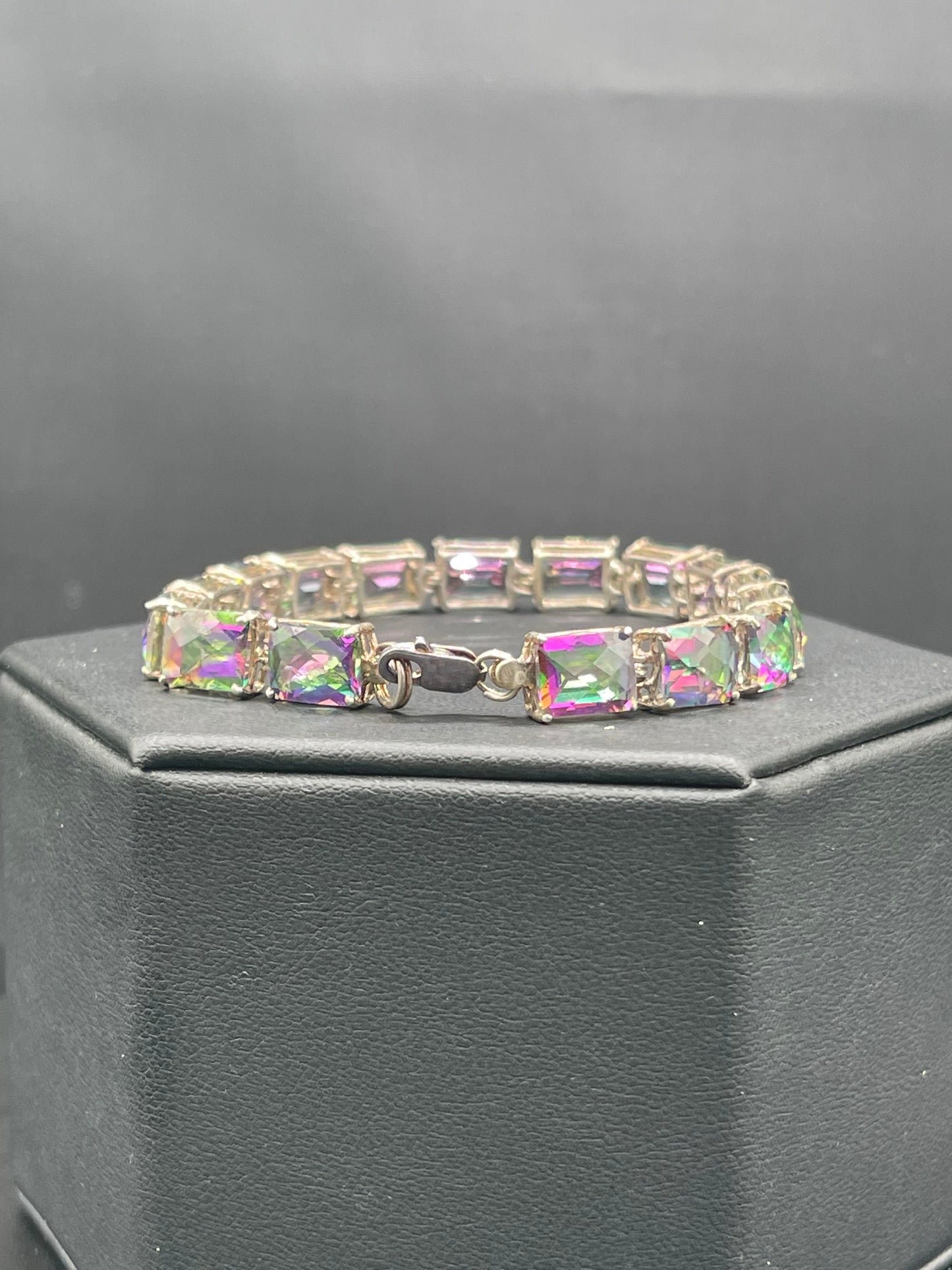 56 Carat Mystic Topaz Sterling Silver Bracelet