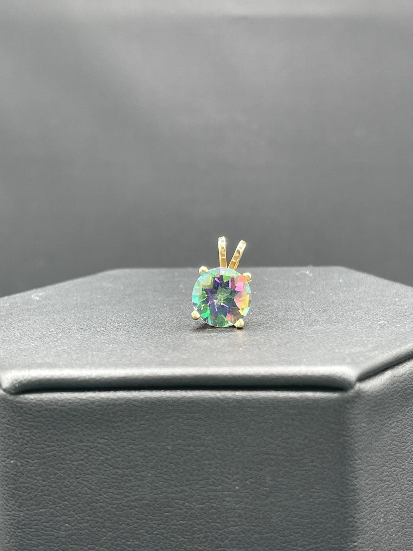 4.57 Carat Green Mystic Topaz 14k Yellow Gold Pendant
