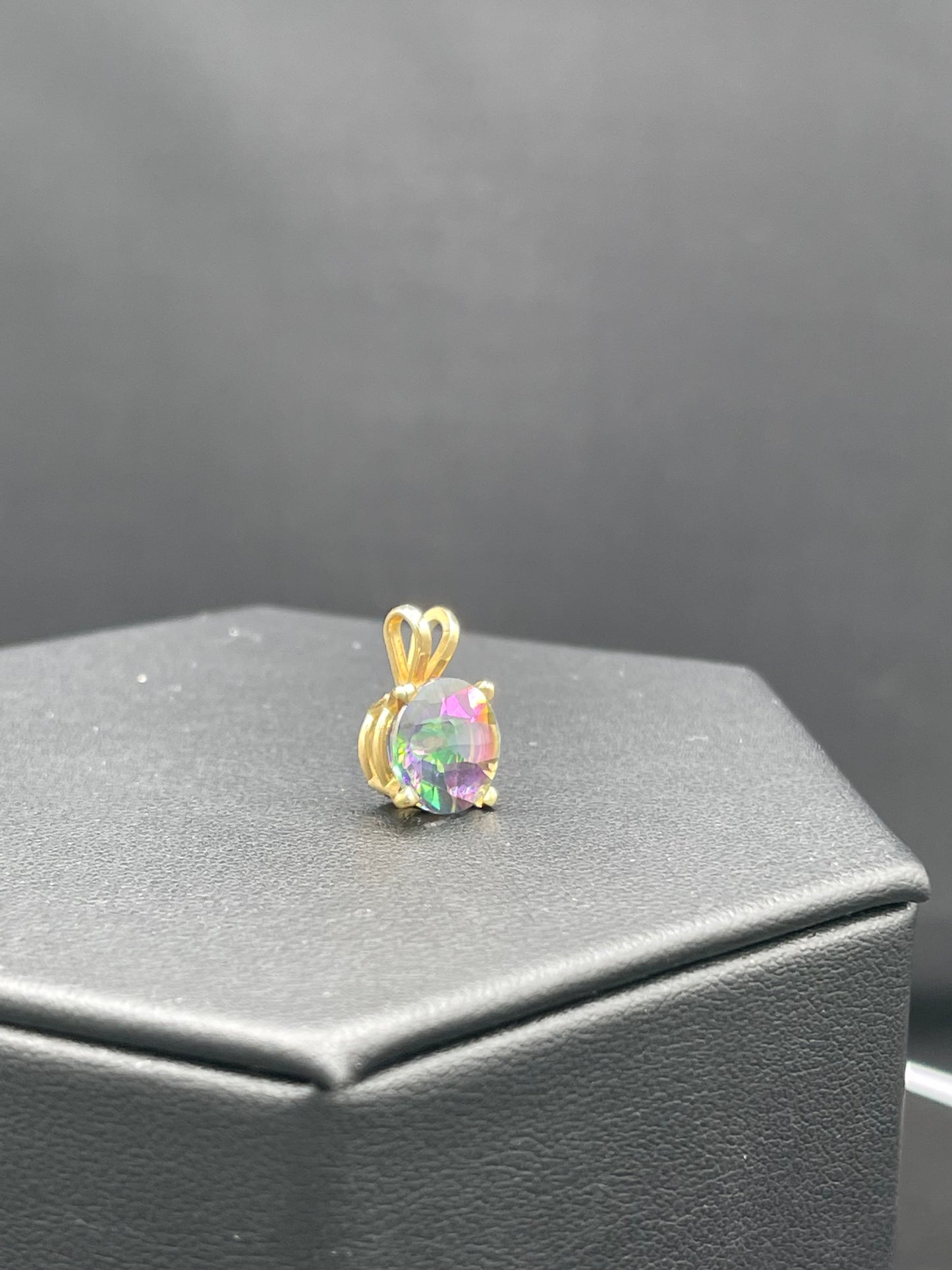 4.57 Carat Green Mystic Topaz 14k Yellow Gold Pendant