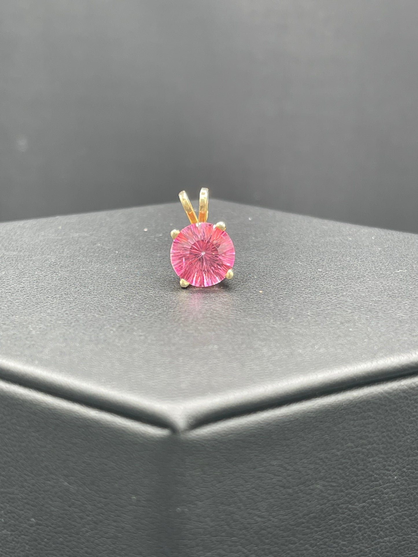 4.57 Carat Pink Mystic Topaz 14k Yellow Gold Pendant