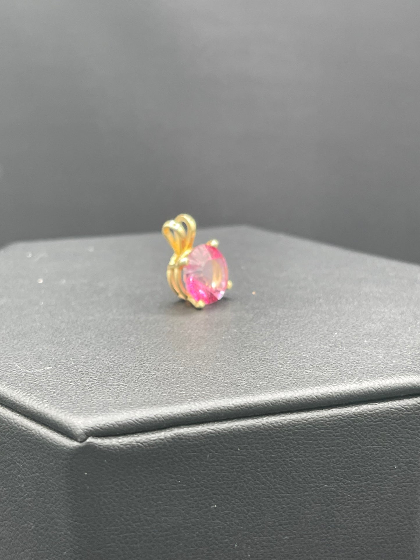 4.57 Carat Pink Mystic Topaz 14k Yellow Gold Pendant