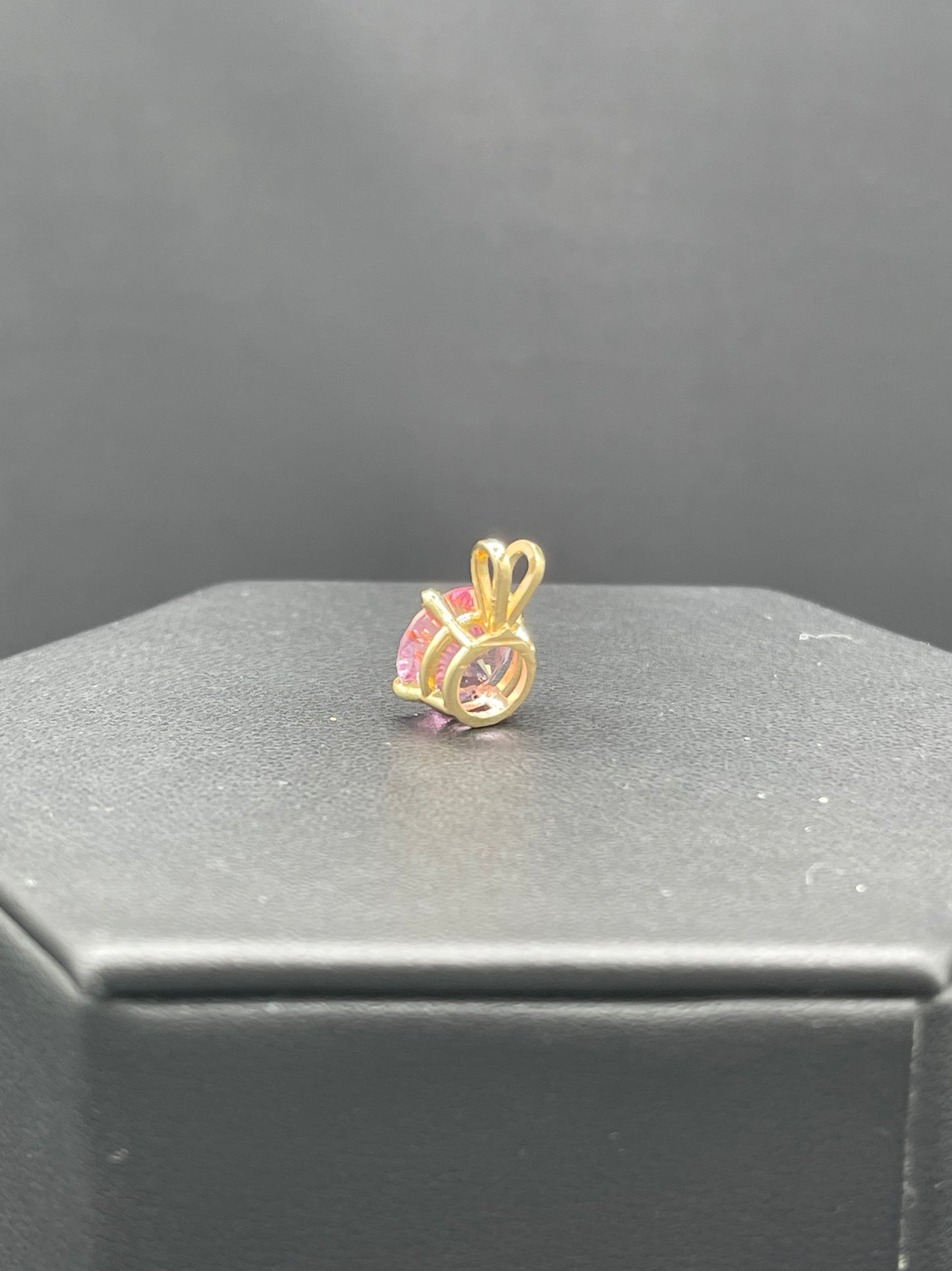 4.57 Carat Pink Mystic Topaz 14k Yellow Gold Pendant