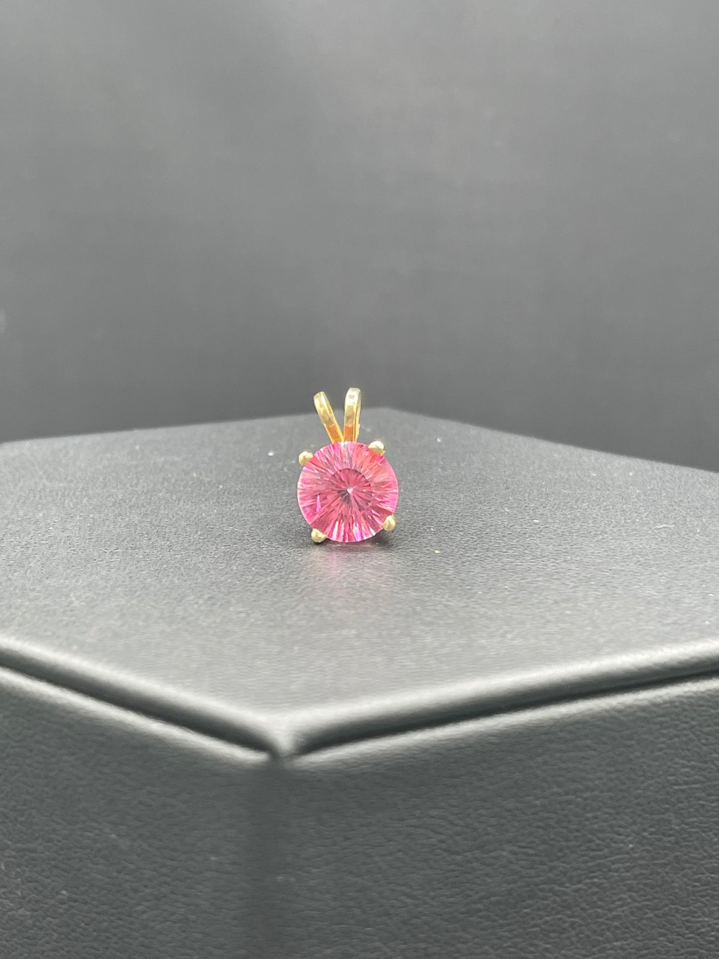 4.57 Carat Pink Mystic Topaz 14k Yellow Gold Pendant