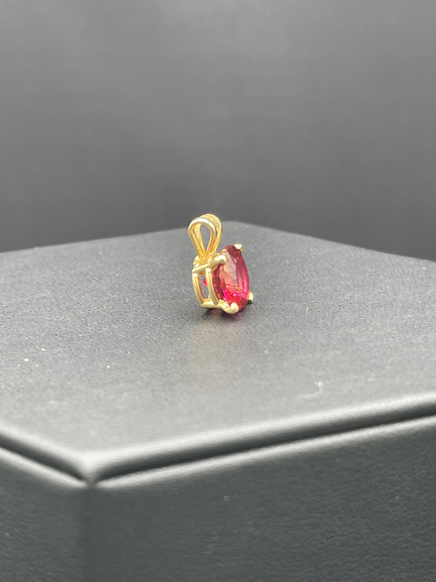 4.57 Carat Red Mystic Topaz 14k Yellow Gold Pendant