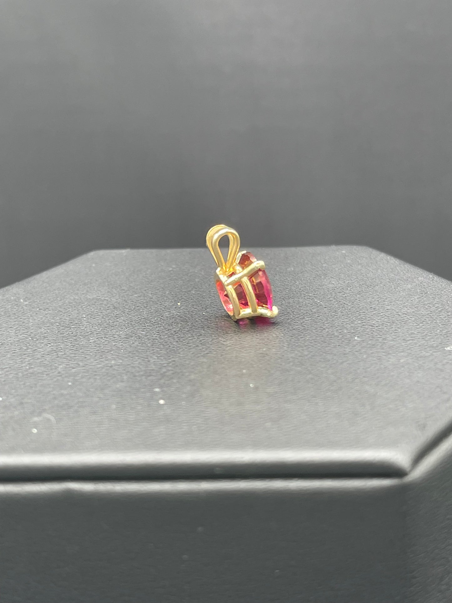 4.57 Carat Red Mystic Topaz 14k Yellow Gold Pendant